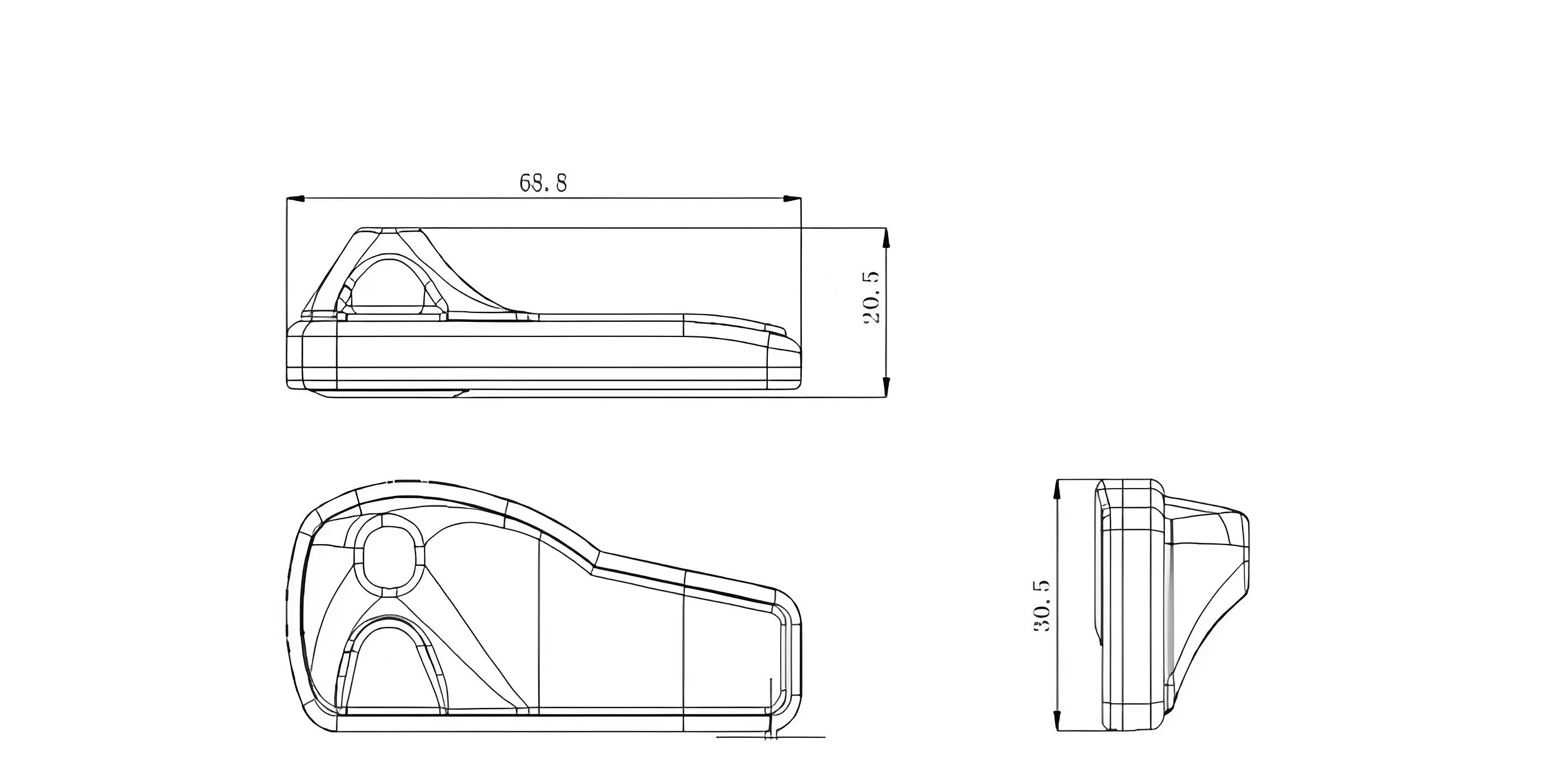 RFID dual-band hard label ZJ36061 product dimensions