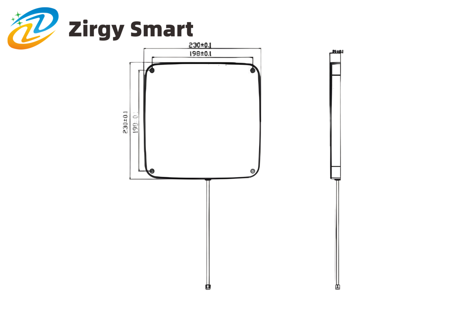 8dBi UHF directional antenna ZJTX23023020-8DBI product dimensions