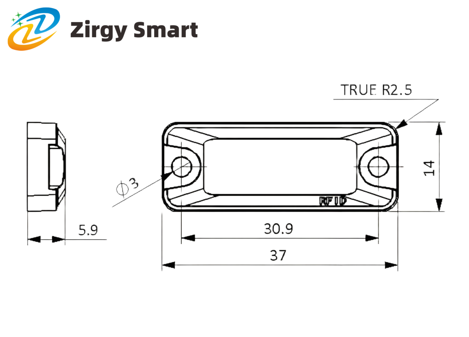 High temperature and metal resistant electronic label ZJ-3714 analysis display