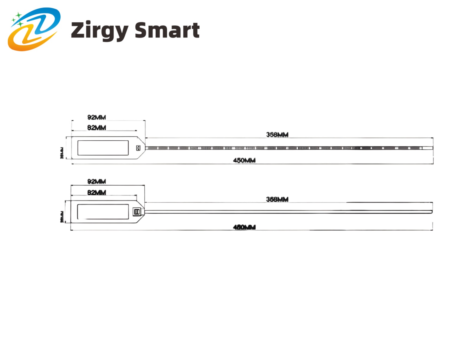 ZJ-03F Real size of cable tie electronic label