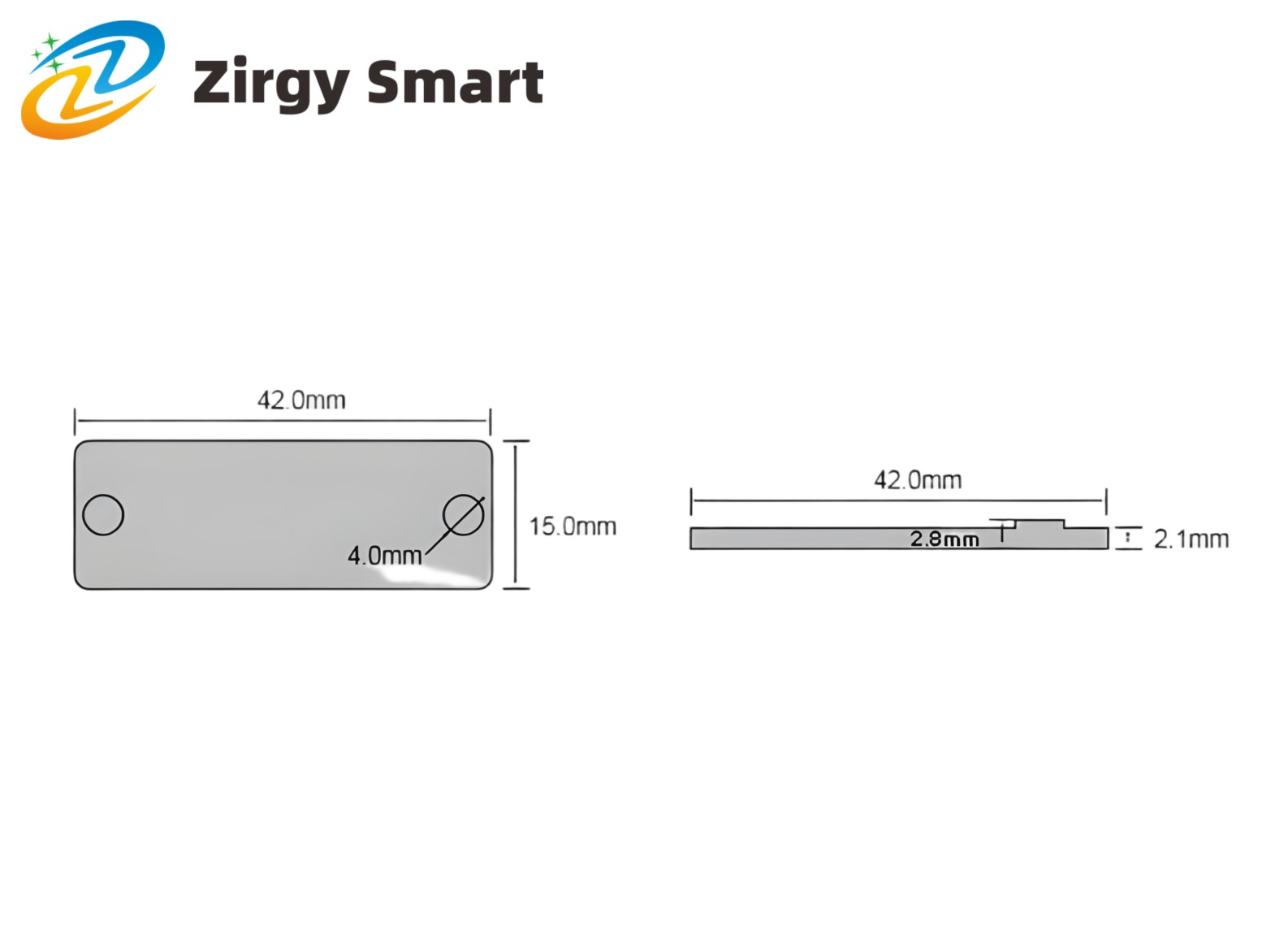 High temperature resistance 280 degrees metal resistant electronic tag ZJ4215 analysis display