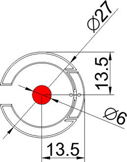 Round 27mm dry Inlay-ZJ27 scrap mark location diagram